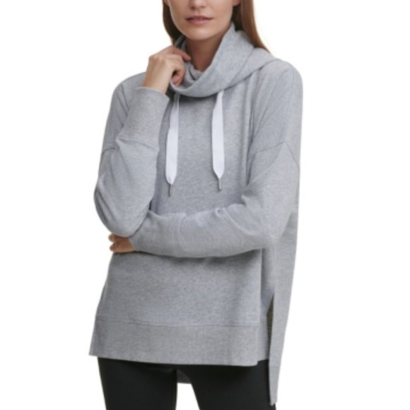 💖MEGA SALE💖Calvin Klein PFCT3912 Women's Mask Funnel Neck Grey Hoodie Cotton - Picture 3 of 8